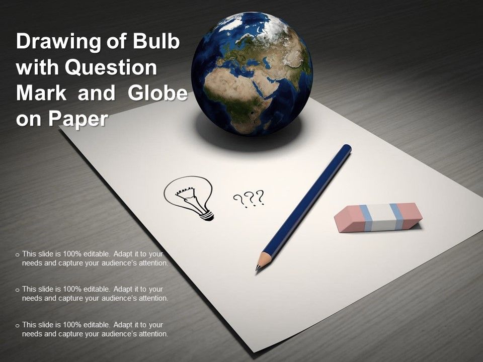 Drawing Of Bulb With Question Mark And Globe On Paper Ppt PowerPoint Presentation Slides Guidelines Slide01