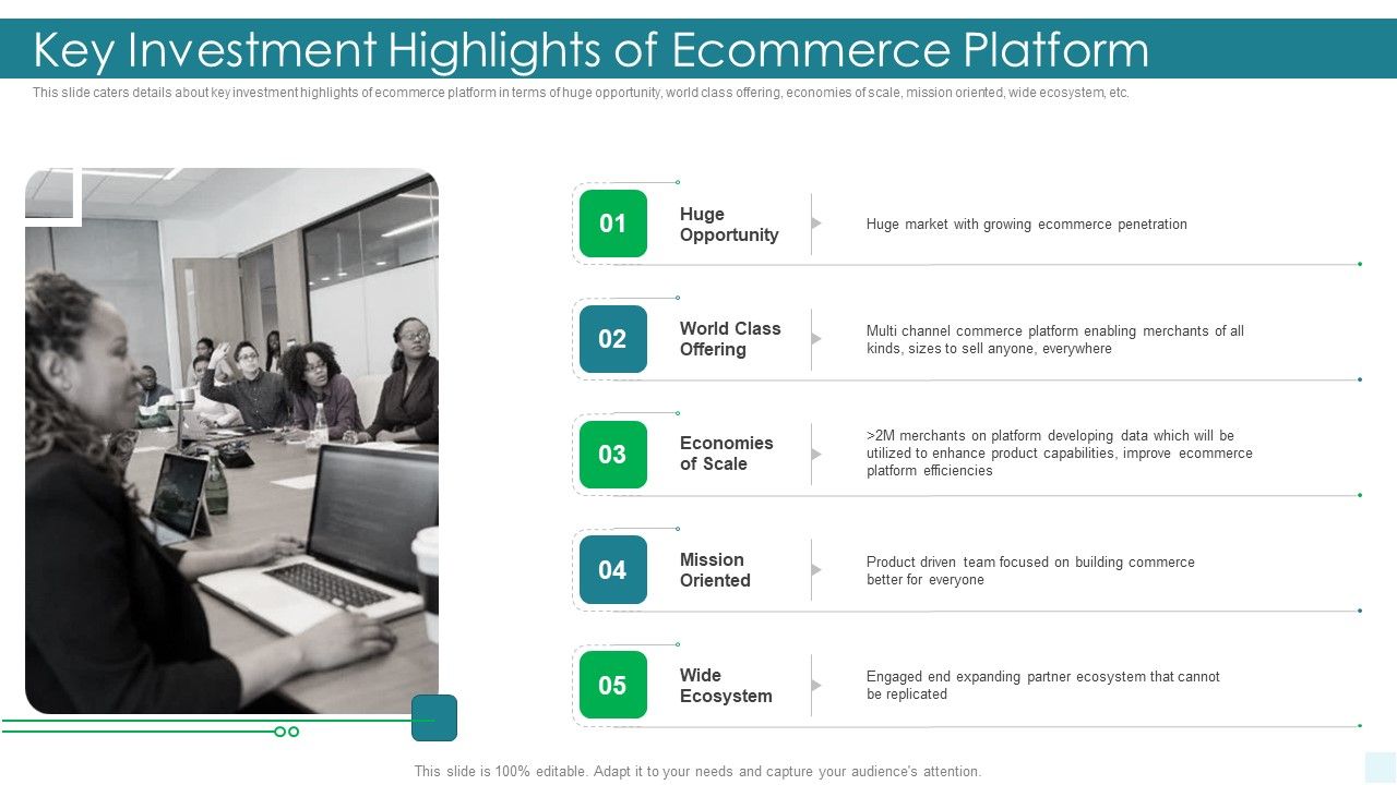E Commerce Platform Investor Fundraising Elevator Key Investment ...