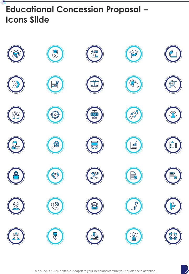 Educational Concession Proposal Icons Slide One Pager Sample Example Document Slide01