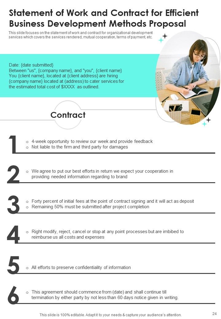 Efficient Business Development Methods Proposal Example Document Report Doc Pdf Ppt Slide24