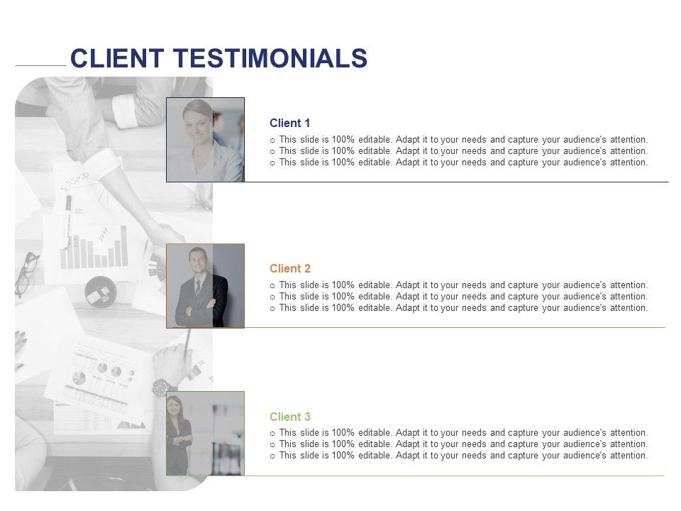 Employee Compensation Proposal Client Testimonials Ppt Infographic