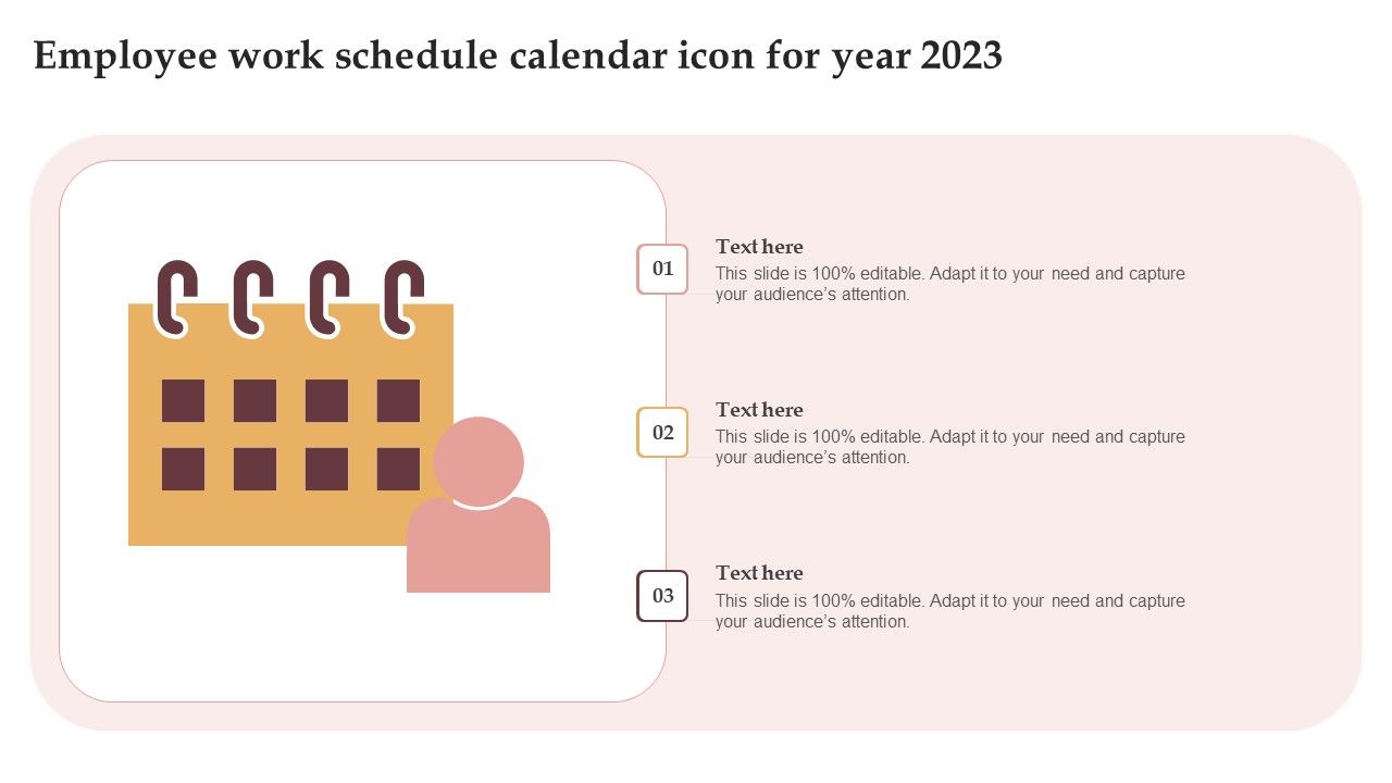 Employee_Work_Schedule_Calendar_Icon_For_Year_2023_Professional_PDF_Slide_1.jpg