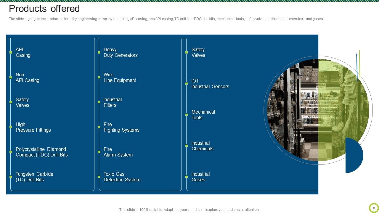Engineering Solutions Company Detail Ppt PowerPoint Presentation Complete Deck With Slides Slide08