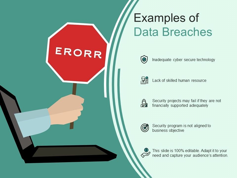 Examples Of Data Breaches Ppt PowerPoint Presentation Summary Portrait PDF