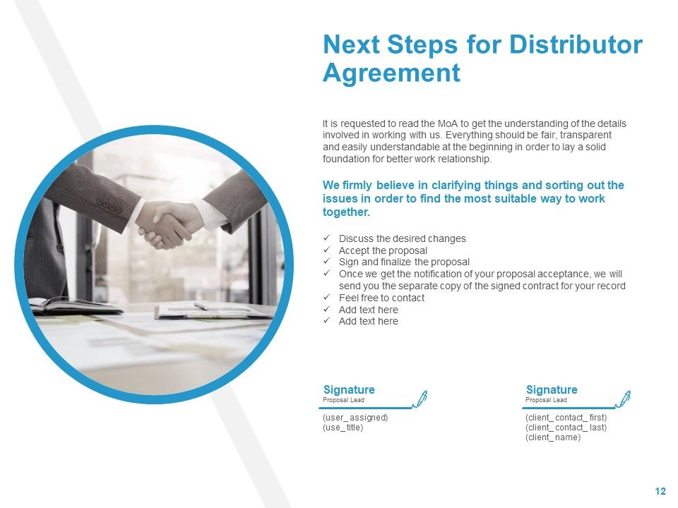 Exclusive Distributor Agreement Proposal Ppt PowerPoint Presentation Complete Deck With Slides Slide12