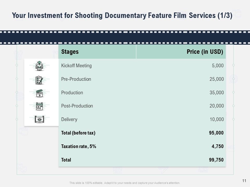 Factual Picture Filming Proposal Ppt PowerPoint Presentation Complete Deck With Slides Slide11