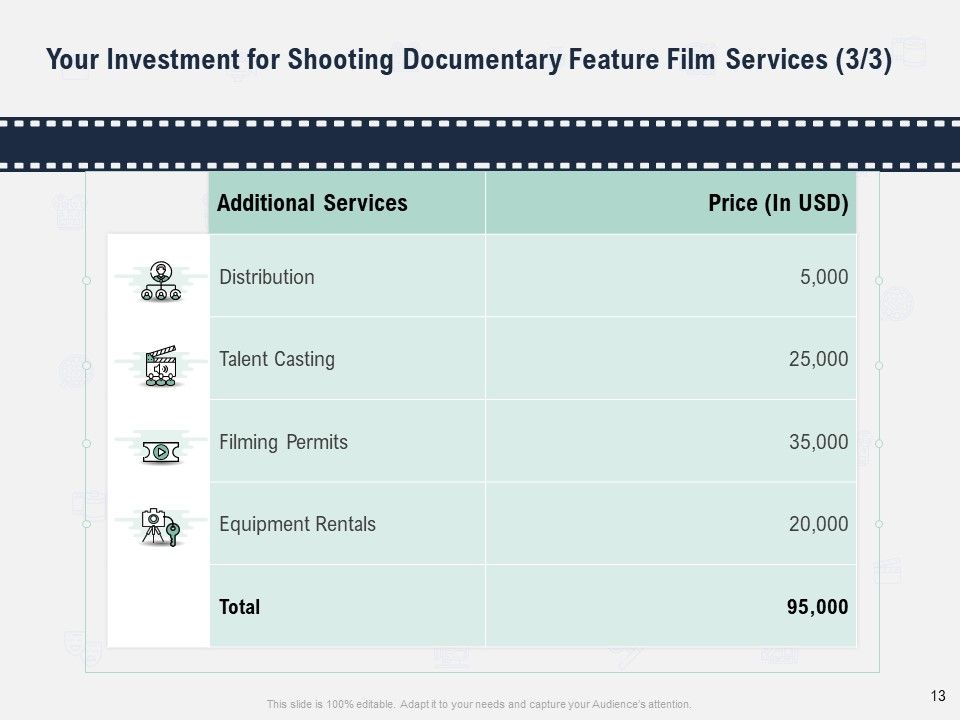 Factual Picture Filming Proposal Ppt PowerPoint Presentation Complete Deck With Slides Slide13