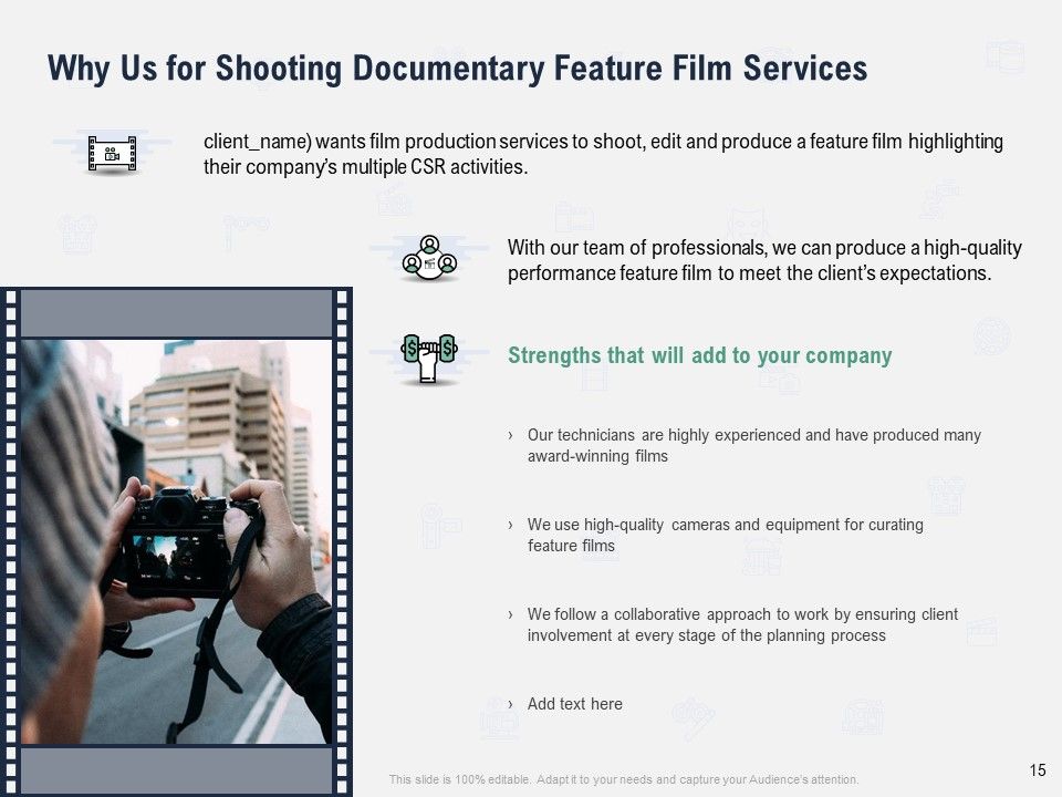 Factual Picture Filming Proposal Ppt PowerPoint Presentation Complete Deck With Slides Slide15
