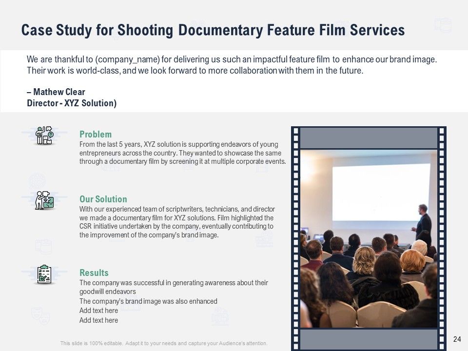 Factual Picture Filming Proposal Ppt PowerPoint Presentation Complete Deck With Slides Slide24