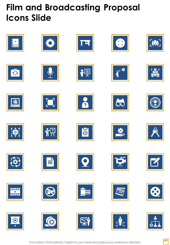 Film And Broadcasting Proposal Icons Slide One Pager Sample Example Document Slide01