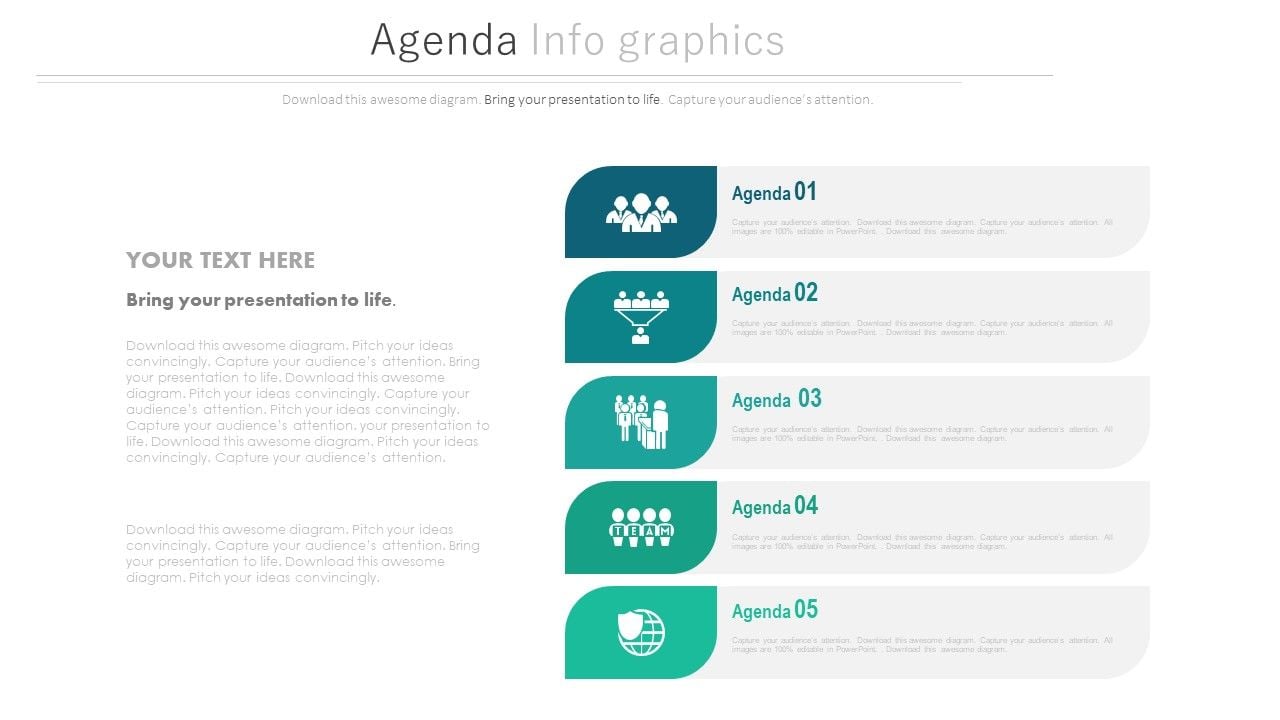 Five Agenda Steps With Icons Powerpoint Slides Five Agenda Steps With Icons Powerpoint Slides