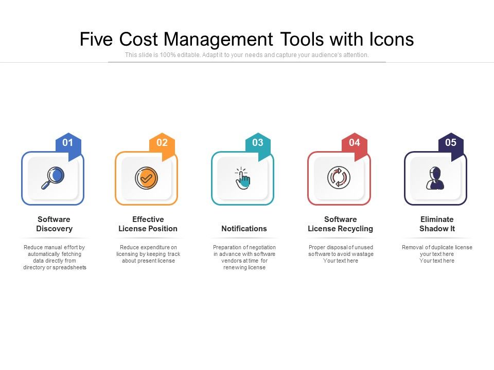 Five_Cost_Management_Tools_With_Icons_Ppt_PowerPoint_Presentation_File_Ideas_PDF_Slide_1.jpg