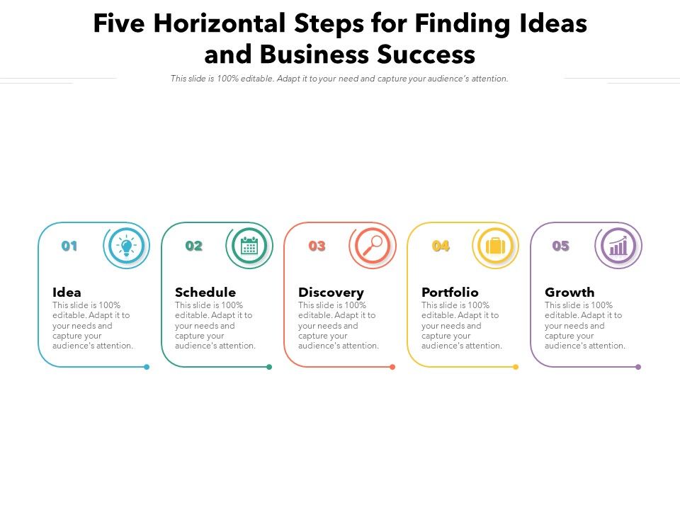 Five_Horizontal_Steps_For_Finding_Ideas_And_Business_Success_Ppt_PowerPoint_Presentation_Icon_Gallery_PDF_Slide_1.jpg