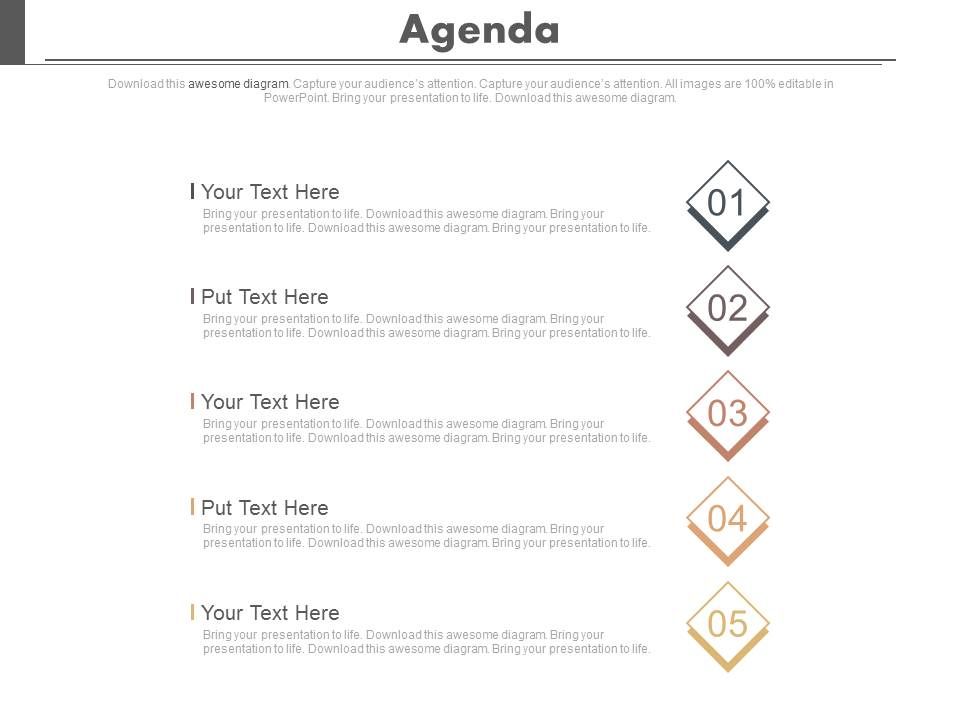 Five Steps To Present Business Agenda Powerpoint Slides Five Steps To Present Business Agenda Powerpoint Slides