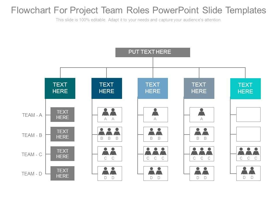 Flowchart For Project Team Roles Powerpoint Slide Templates