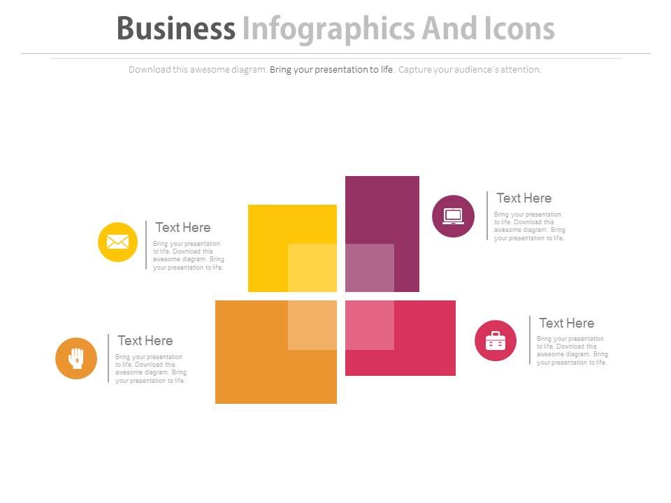 Four Blocks Infographics Design Powerpoint Template