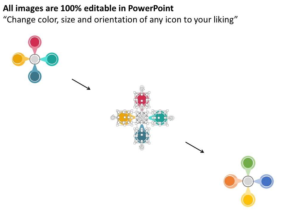 Four Staged Circular Process Flow Chart Powerpoint Template Slide02