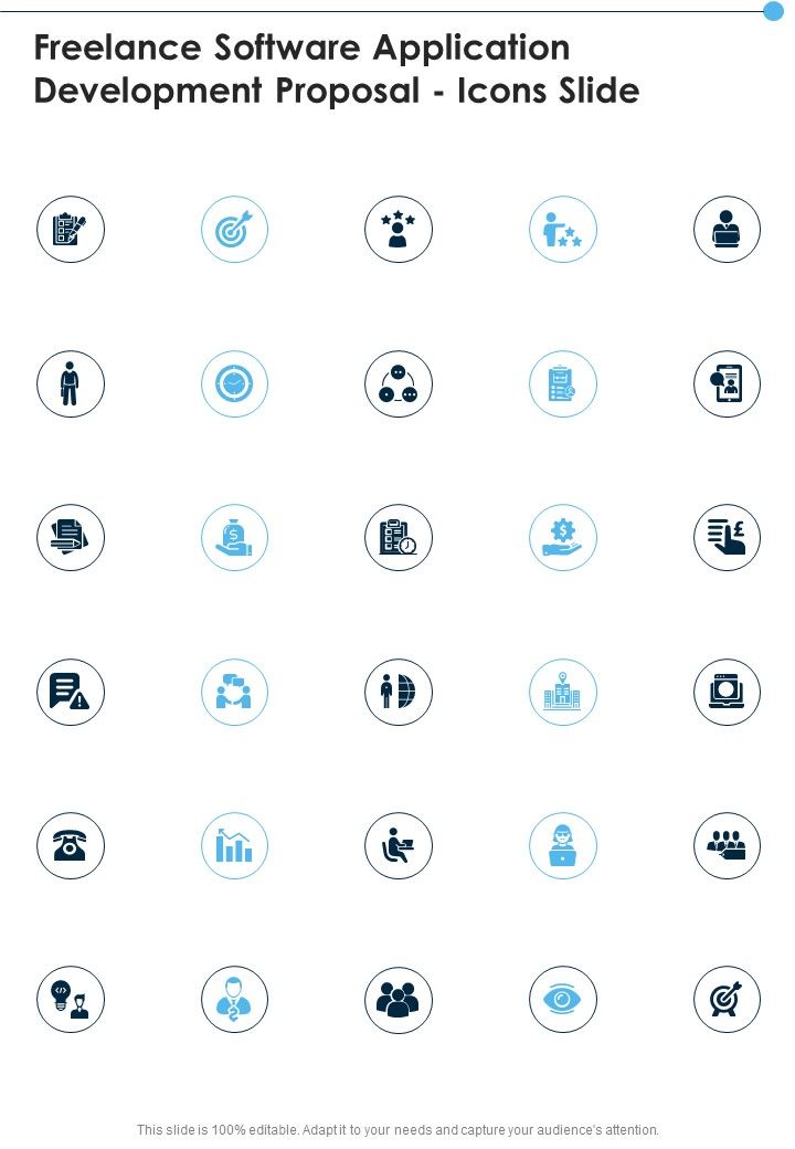 Freelance Software Application Development Proposal Icons Slide One Pager Sample Example Document Slide01