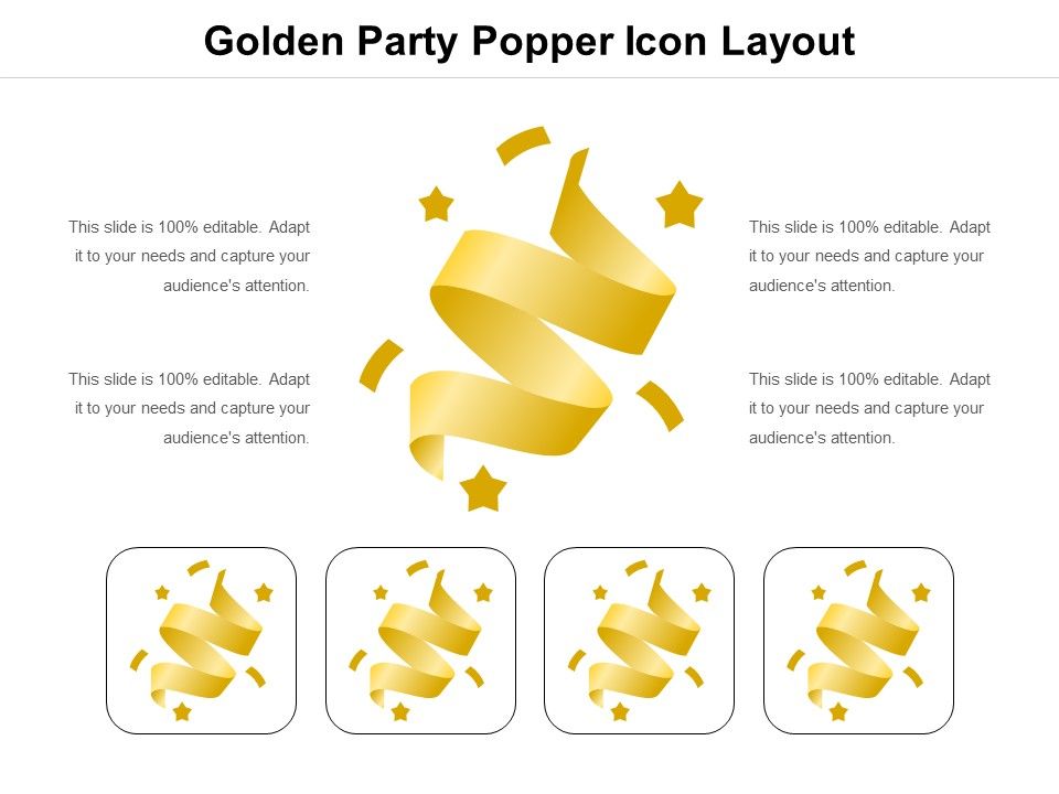 Golden_Party_Popper_Icon_Layout_Ppt_PowerPoint_Presentation_File_Portfolio_PDF_Slide_1.jpg
