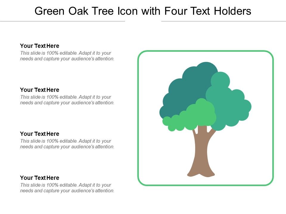 Green_Oak_Tree_Icon_With_Four_Text_Holders_Ppt_PowerPoint_Presentation_Model_Pictures_PDF_Slide_1.jpg