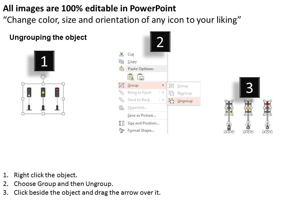 Green Yellow And Red Lights For Traffic Control Powerpoint Templates
