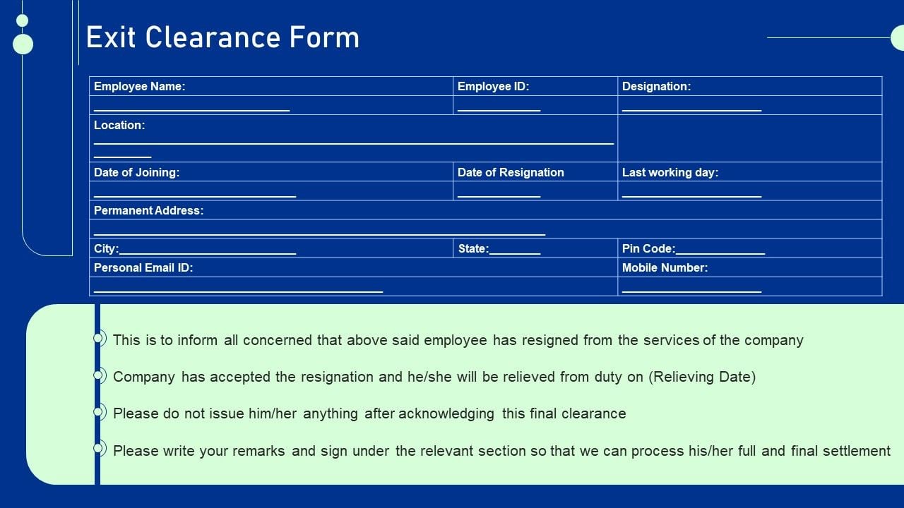 Guide For Staff Termination Policy Exit Clearance Form Sample PDF