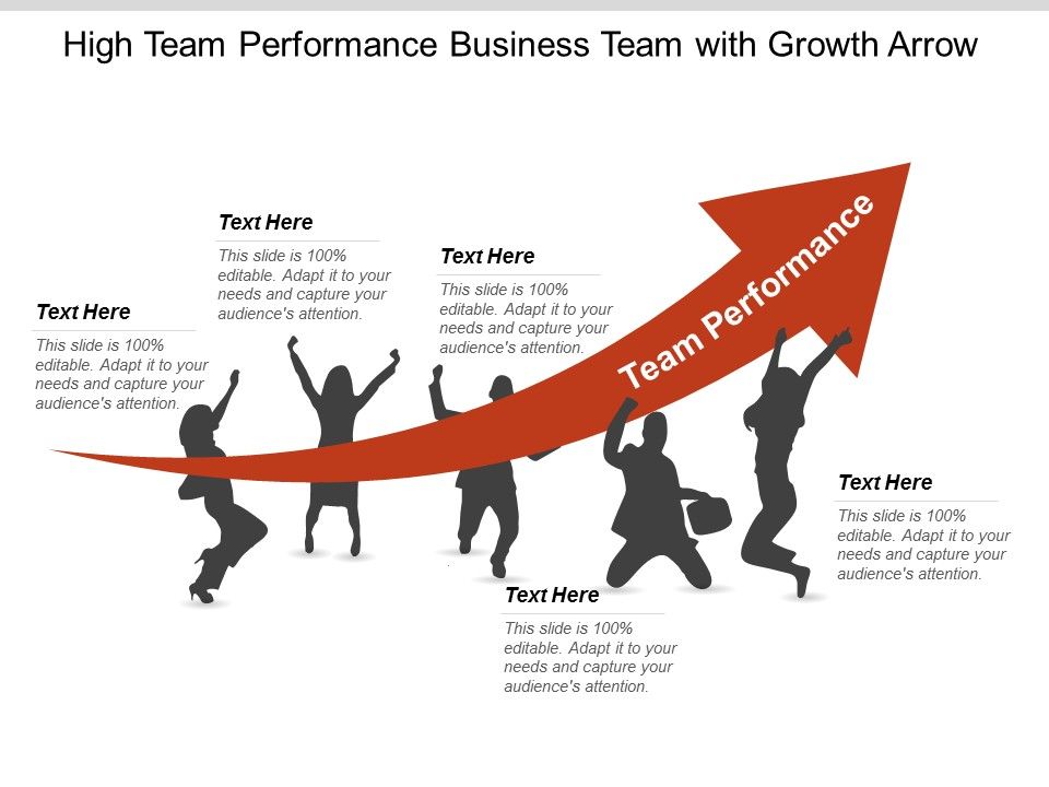 High Team Performance Business Team With Growth Arrow Ppt Powerpoint ...