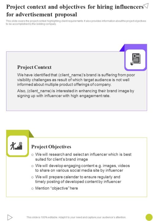 Hiring Influencers For Advertisement Proposal Example Document Report Doc Pdf Ppt Slide05