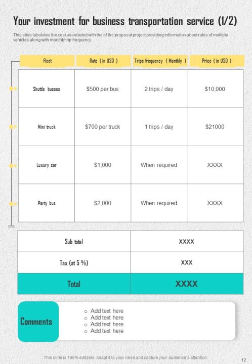 Hiring Proposal For Business Transportation Service Example Document Report Doc Pdf Ppt Slide12