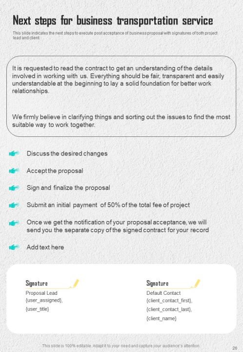 Hiring Proposal For Business Transportation Service Example Document Report Doc Pdf Ppt Slide26