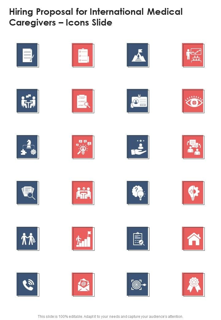 Hiring Proposal For International Medical Caregivers Icons Slide One Pager Sample Example Document Slide01