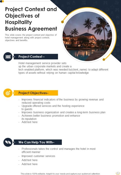Hospitality Business Agreement Proposal Example Document Report Doc Pdf Ppt Slide05