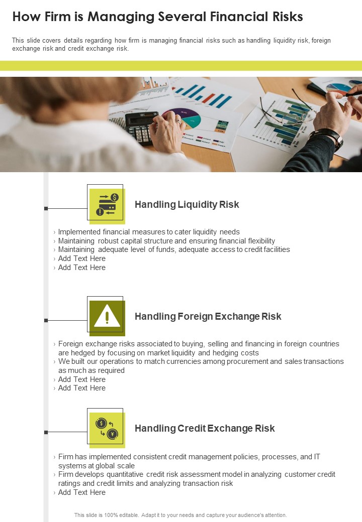 How Firm Is Managing Several Financial Risks Template 41 One Pager Documents Slide01