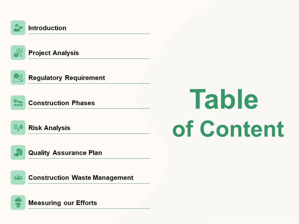 How To Effectively Manage A Construction Project Table Of Content ...