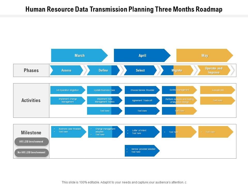 Human_Resource_Data_Transmission_Planning_Three_Months_Roadmap_Icons_Slide_1.jpg