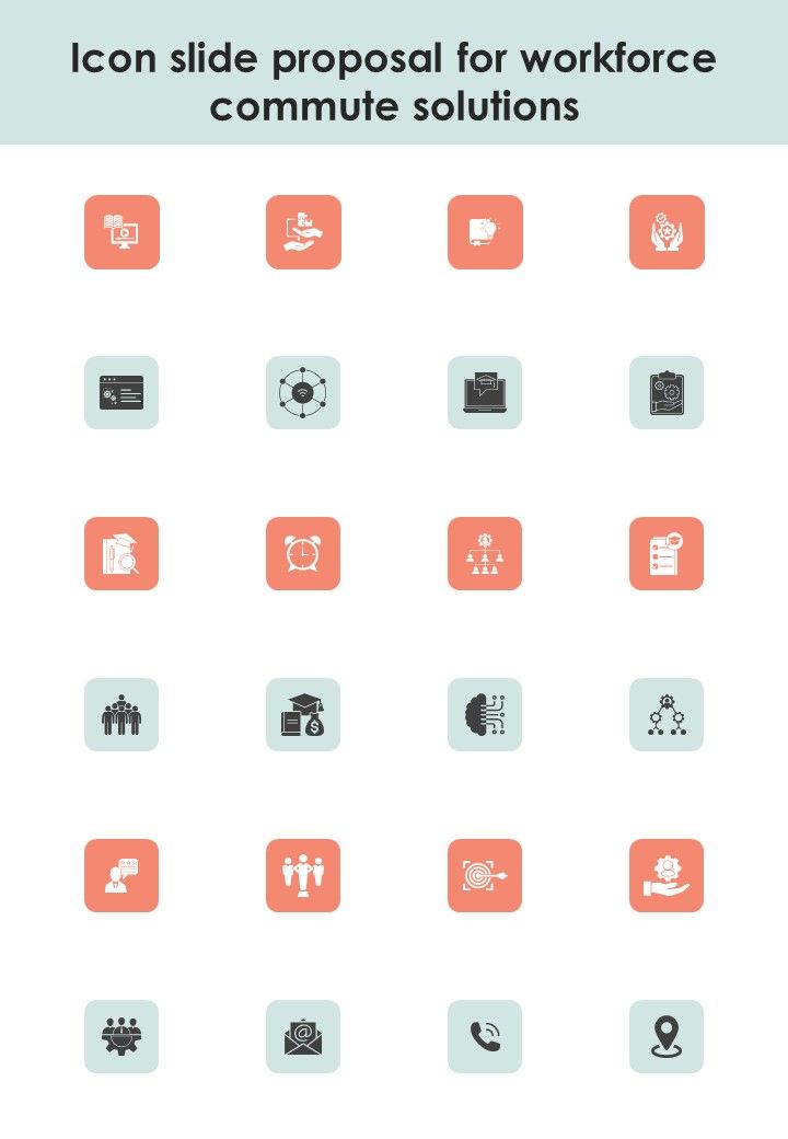 Icon Slide Proposal For Workforce Commute Solutions One Pager Sample Example Document Slide01