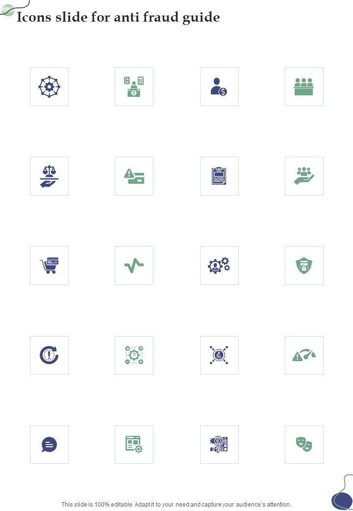 Icons Slide For Anti Fraud Guide One Pager Sample Example Document Slide01