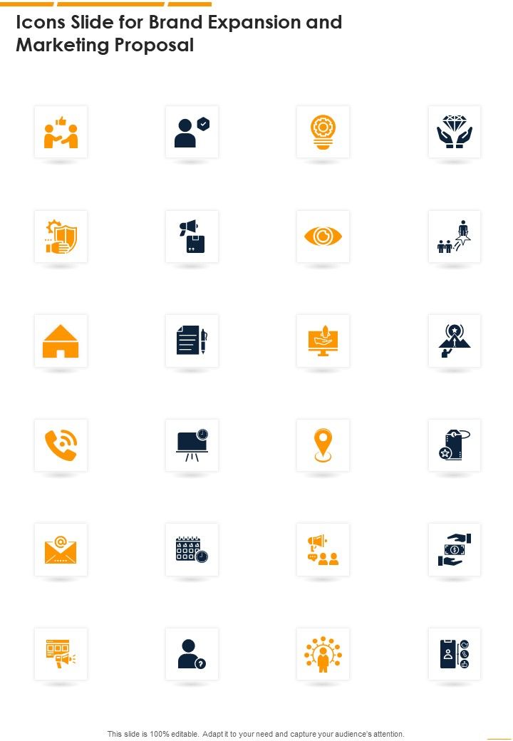 Icons Slide For Brand Expansion And Marketing Proposal One Pager Sample Example Document Slide01