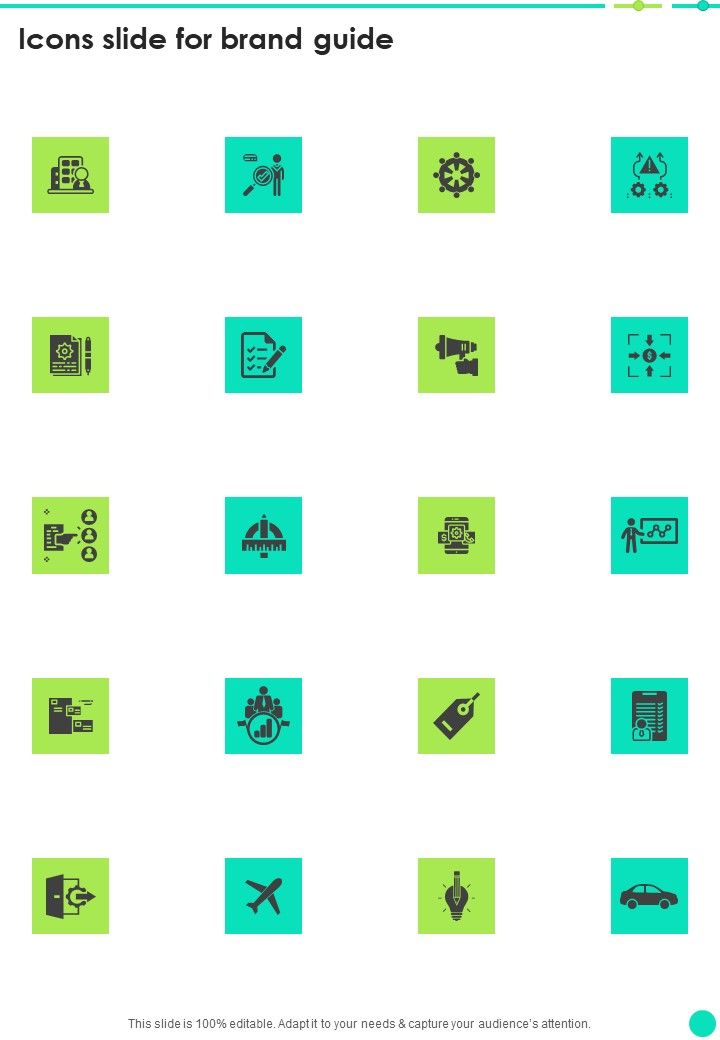 Icons Slide For Brand Guide One Pager Sample Example Document Slide01