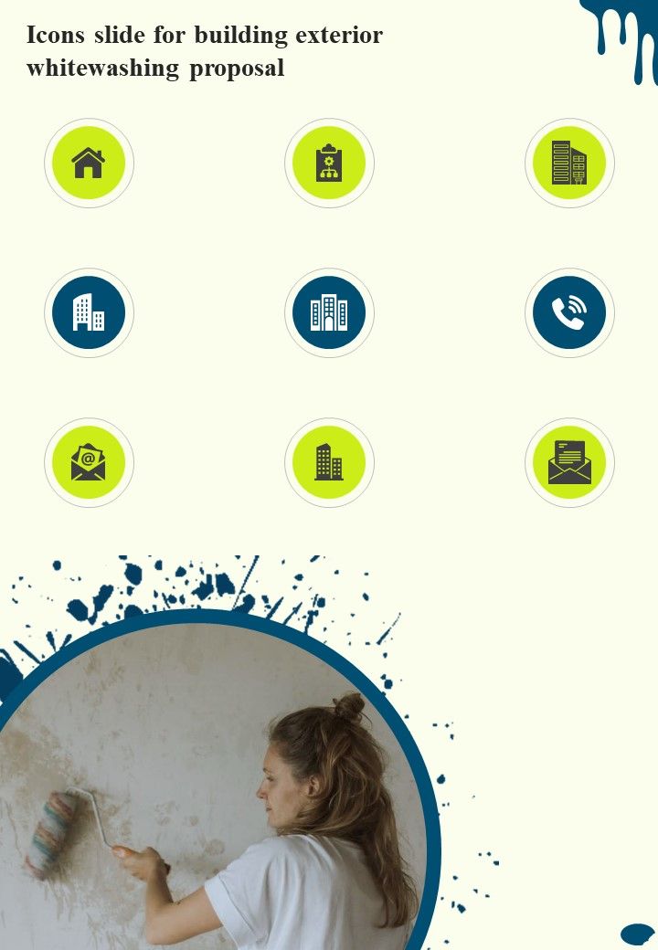 Icons Slide For Building Exterior Whitewashing Proposal One Pager Sample Example Document Slide01