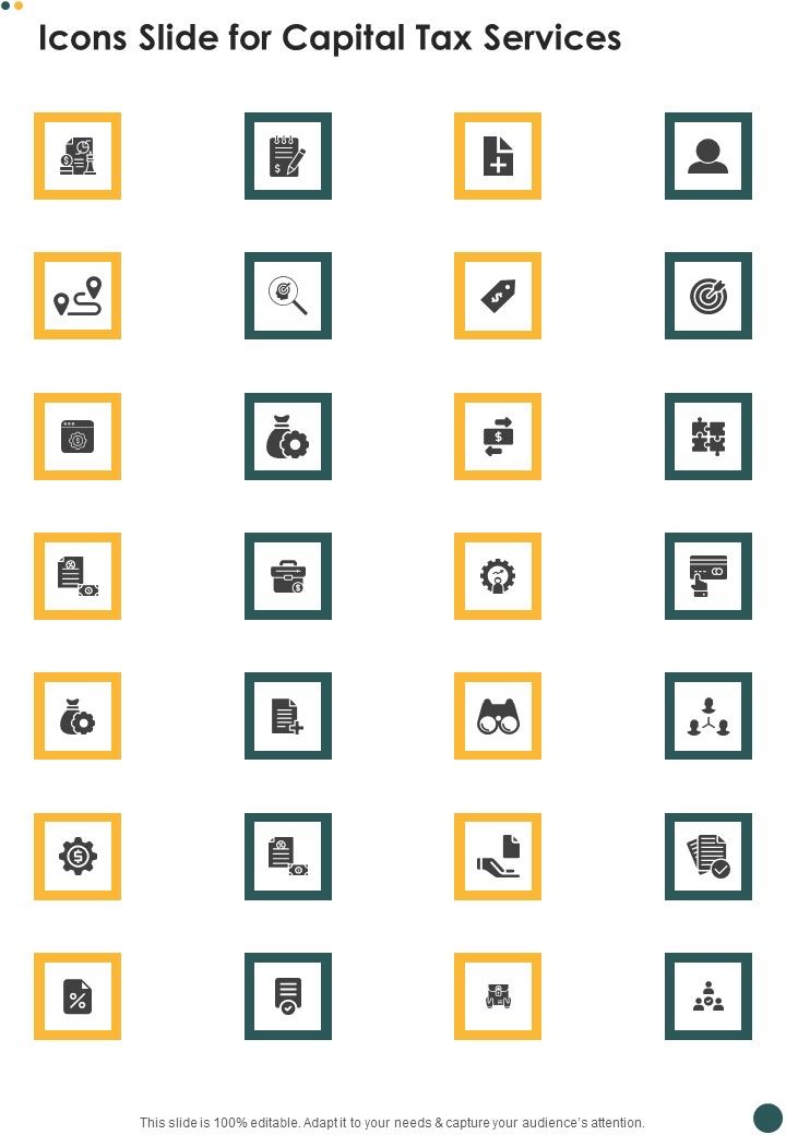 Icons Slide For Capital Tax Services One Pager Sample Example Document Slide01