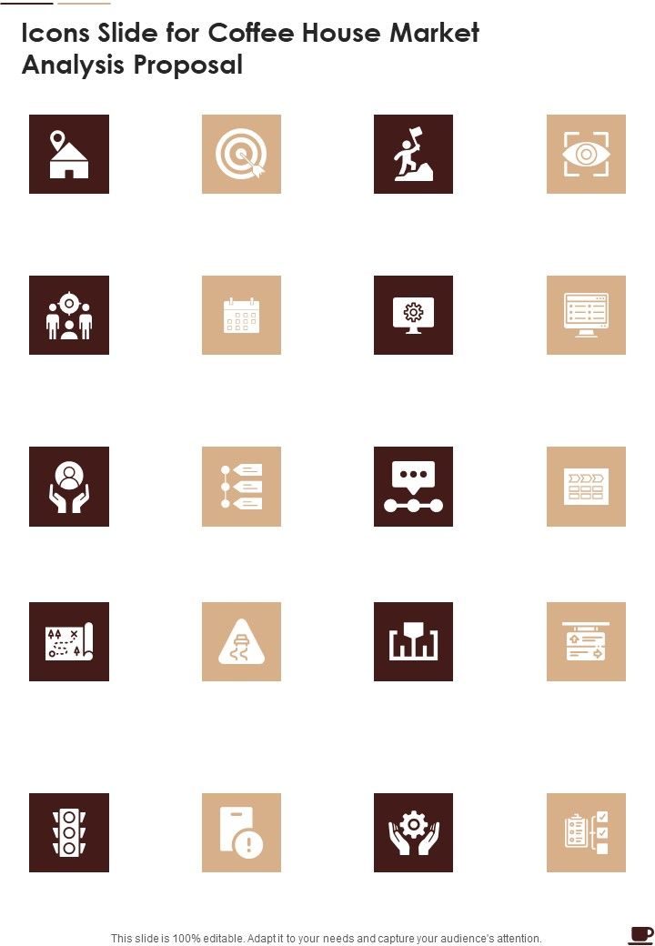 Icons Slide For Coffee House Market Analysis Proposal One Pager Sample Example Document Slide01