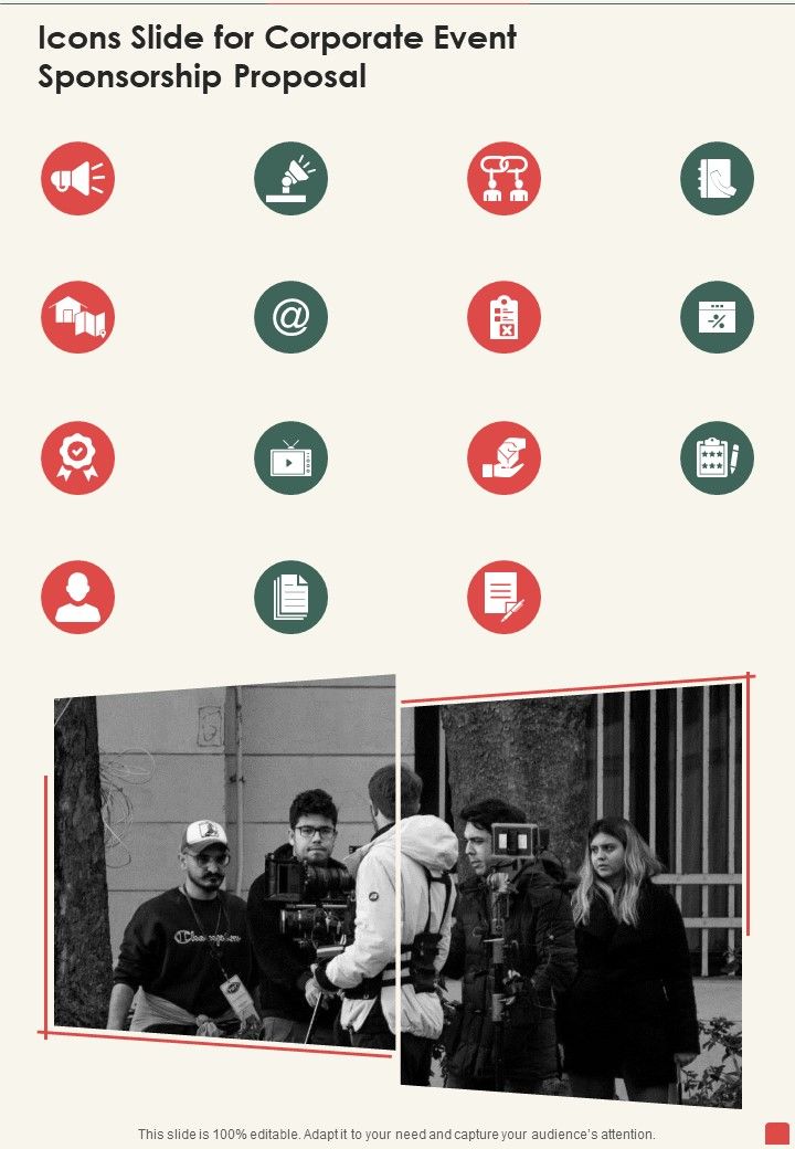 Icons Slide For Corporate Event Sponsorship Proposal One Pager Sample Example Document Slide01