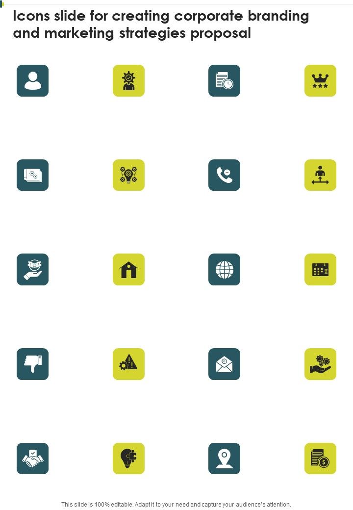 Icons Slide For Creating Corporate Branding And Marketing Strategies One Pager Sample Example Document Slide01