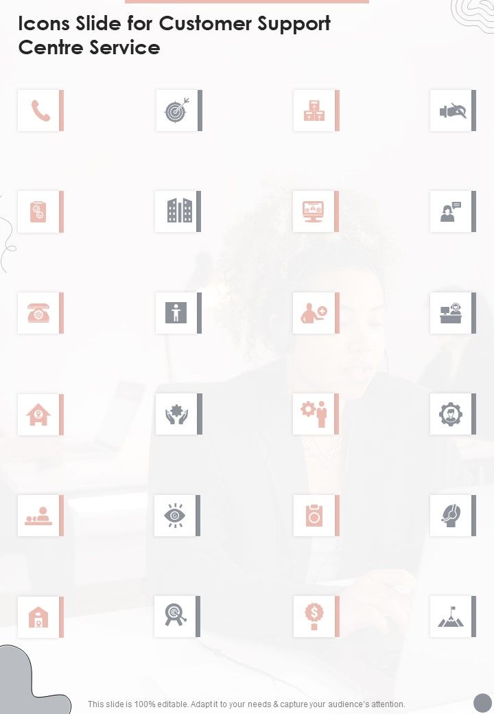Icons Slide For Customer Support Centre Service One Pager Sample Example Document Slide01