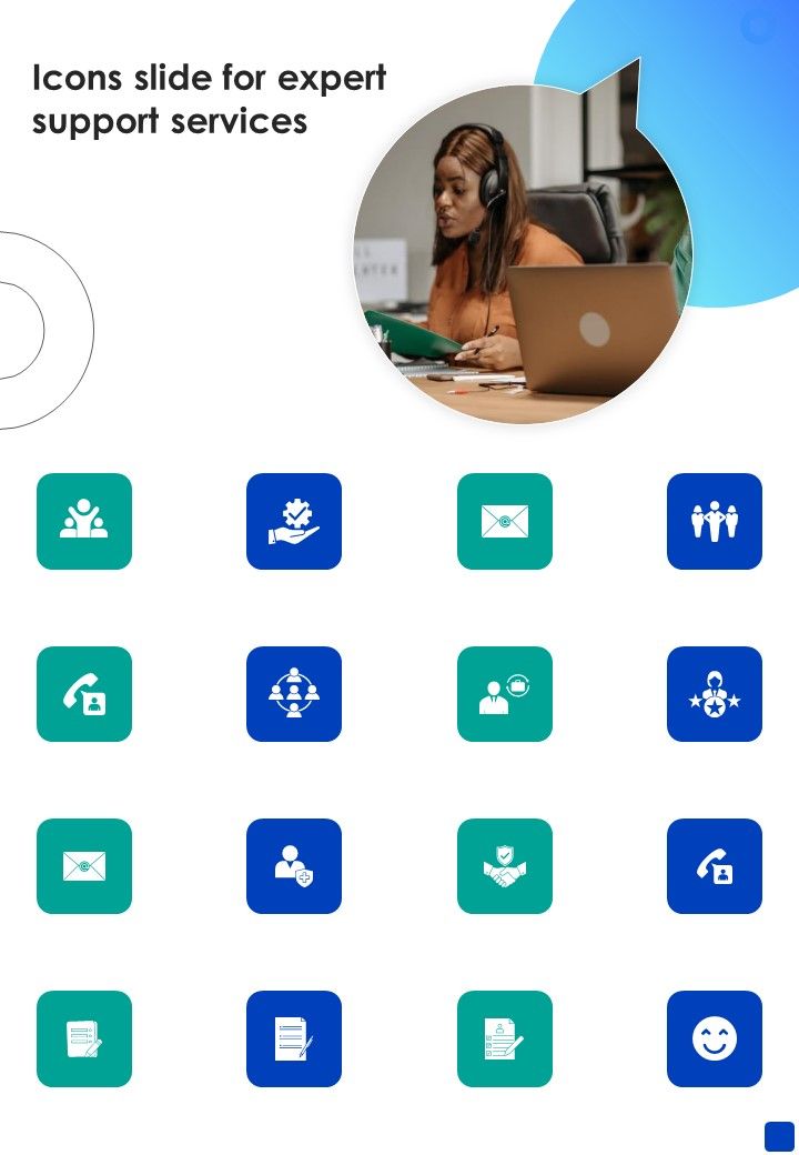 Icons Slide For Expert Support Services One Pager Sample Example Document Slide01