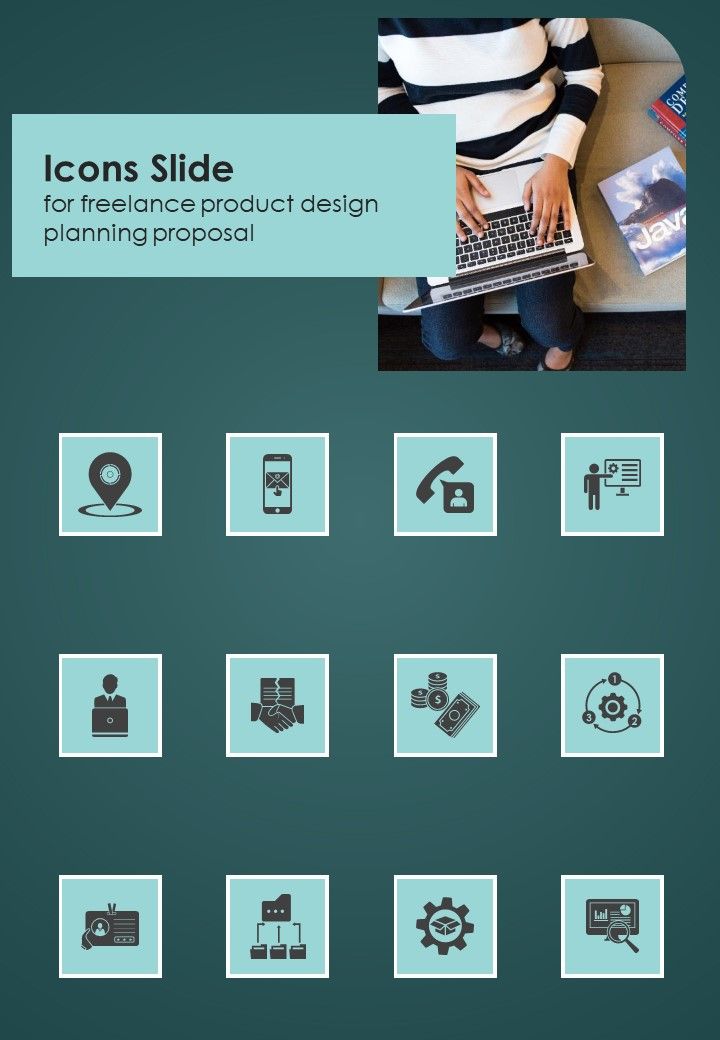 Icons Slide For Freelance Product Design Planning Proposal One Pager Sample Example Document Slide01