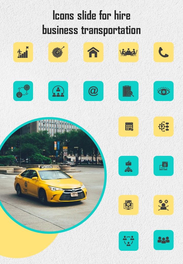Icons Slide For Hire Business Transportation One Pager Sample Example Document Slide01