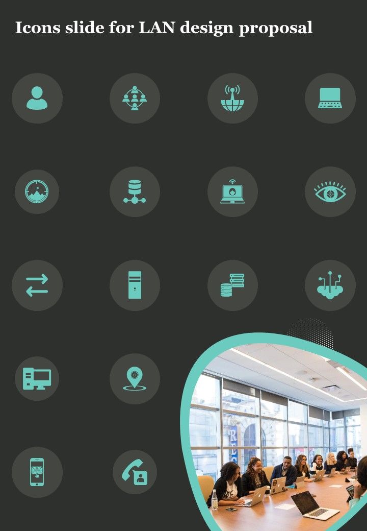 Icons Slide For LAN Design Proposal One Pager Sample Example Document Slide01