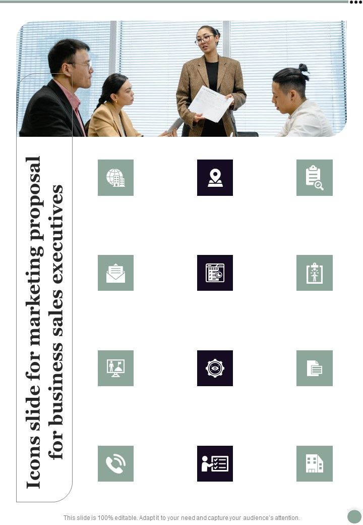 Icons Slide For Marketing Proposal For Business Sales Executives One Pager Sample Example Document Slide01